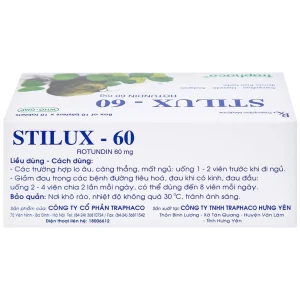 Thuốc Stilux-60 Traphaco dùng lo âu, căng thẳng, mất ngủ (10 vỉ x 10 viên)