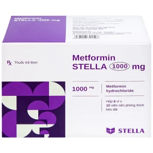 Thuốc Metformin Stella 1000mg điều trị đái tháo đường típ 2 (6 vỉ x 10 viên)