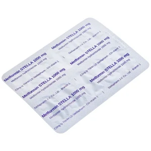 Thuốc Metformin Stella 1000mg điều trị đái tháo đường típ 2 (6 vỉ x 10 viên)
