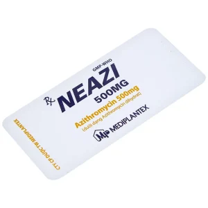 Viên nén Neazi 500mg Mediplantex điều trị viêm xoang cấp, viêm họng, amidan (1 vỉ x 3 viên)