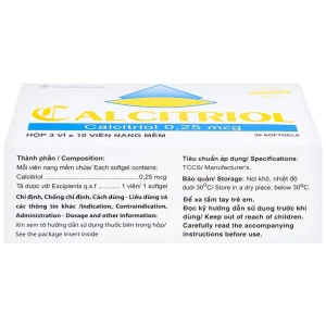 Thuốc Calcitriol Hà Tây điều trị loãng xương (3 vỉ x 10 viên)