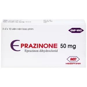 Thuốc Eprazinone 50mg Mebiphar điều trị viêm phế quản, suy hô hấp mạn tính (30 viên)