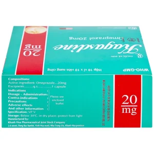 Viên nang Kagasdine 20mg Khapharco điều trị loét dạ dày, tá tràng (10 vỉ x 10 viên)