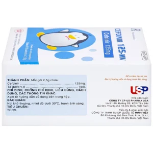 Bột pha hỗn dịch uống Cefdinir 125 - MV USP điều trị nhiễm khuẩn (10 gói)
