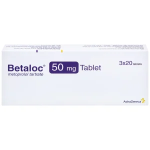 Thuốc Betaloc 50mg AstraZeneca điều trị tăng huyết áp, dự phòng đau thắt ngực (3 vỉ x 20 viên)