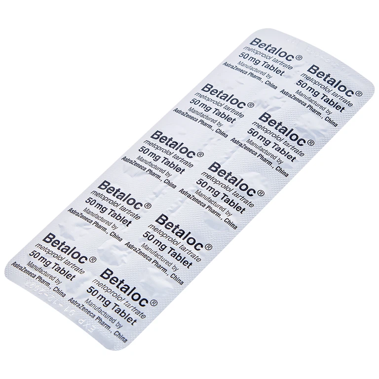 Thuốc Betaloc 50mg AstraZeneca điều trị tăng huyết áp, dự phòng đau thắt ngực (3 vỉ x 20 viên)