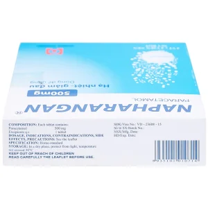 Viên sủi Napharangan 500mg Nam Hà hạ nhiệt, giảm đau, điều trị sốt từ nhẹ đến vừa (4 vỉ x 4 viên)