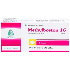 Thuốc Methylboston 16 Boston kháng viêm, điều trị suy tuyến thượng thận, viêm khớp, lupus ban đỏ (3 vỉ x 10 viên)
