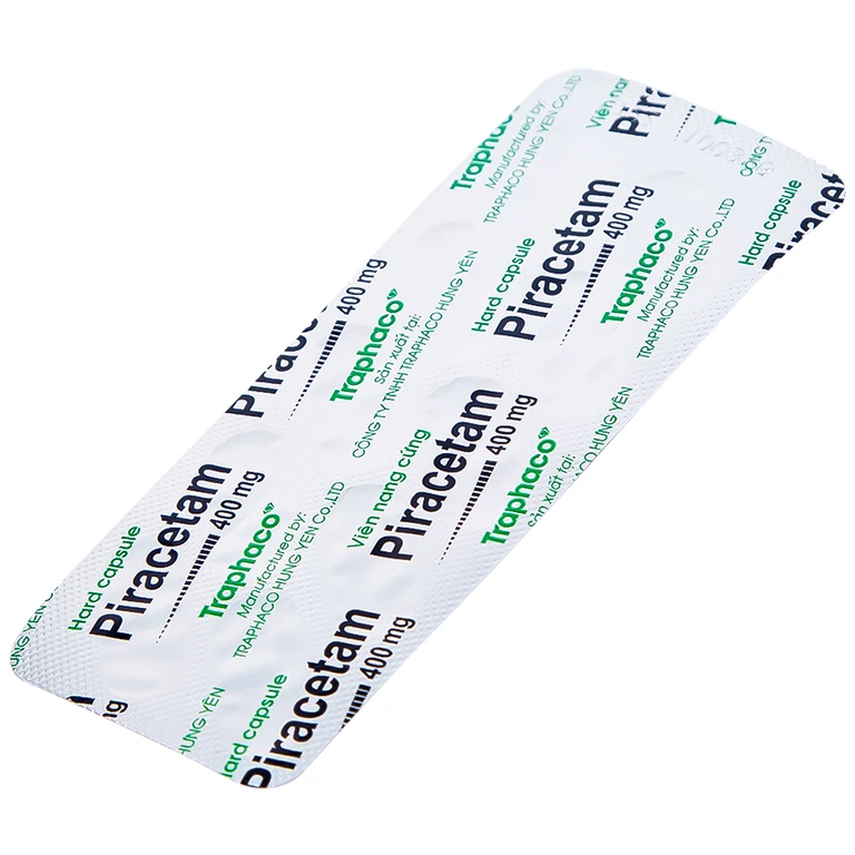 Viên nang cứng Piracetam 400mg Traphaco điều trị triệu chứng chóng mặt, suy giảm trí nhớ (6 vỉ x 10 viên)