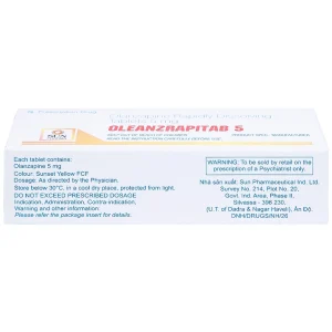 Viên nén Oleanzrapitab 5 Sun Pharma điều trị bệnh tâm thần phân liệt (5 vỉ x 10 viên)