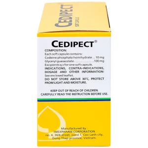 Thuốc Cedipect Imexpharm điều trị ho, long đờm (10 vỉ x 10 viên)