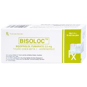 Thuốc Bisoloc United điều trị suy tim mạn ổn định từ vừa đến nặng (3 vỉ x 10 viên)
