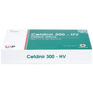 Thuốc Cefdinir 300 - HV USP điều trị nhiễm khuẩn (2 vỉ x 10 viên)