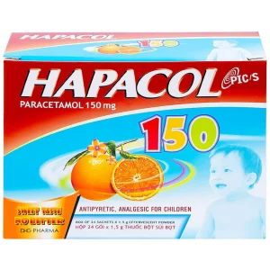 Bột Hapacol 150 DHG giảm đau, hạ sốt (24 gói)