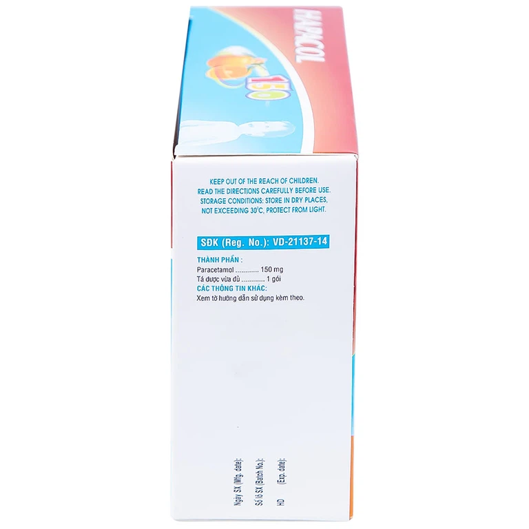 Bột Hapacol 150 DHG giảm đau, hạ sốt (24 gói)