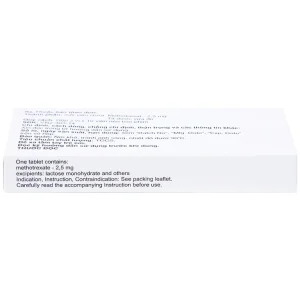 Thuốc Methotrexate Belmed 2.5mg điều trị bệnh vẩy nến, viêm khớp vảy nến, viêm khớp dạng thấp (20 viên)
