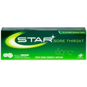 Viên ngậm Star Sore Throat OPV không đường điều trị đau họng, viêm họng (2 vỉ x 12 viên)