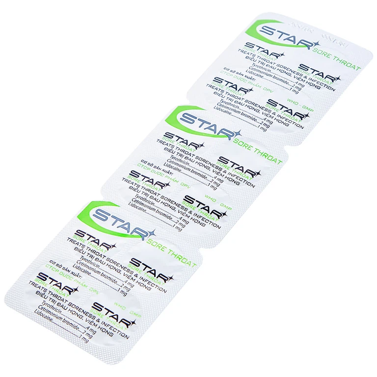 Viên ngậm Star Sore Throat OPV không đường điều trị đau họng, viêm họng (2 vỉ x 12 viên)