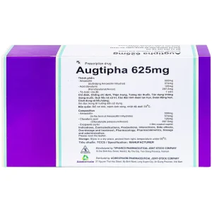 Thuốc Augtipha 625mg Tipharco điều trị nhiễm khuẩn (2 vỉ x 10 viên)