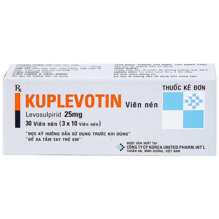 Viên nén Kuplevotin 25mg Korea United điều trị rối loạn tiêu hóa, trướng bụng (3 vỉ x 10 viên)