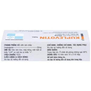 Viên nén Kuplevotin 25mg Korea United điều trị rối loạn tiêu hóa, trướng bụng (3 vỉ x 10 viên)