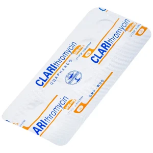 Thuốc Clarithromycin 500mg Quapharco điều trị nhiễm khuẩn đường hô hấp (2 vỉ x 5 viên)