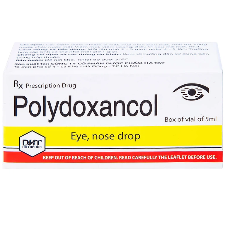 Thuốc nhỏ mắt, mũi Polydoxancol Hataphar điều trị viêm nhiễm mắt và mũi (5ml)