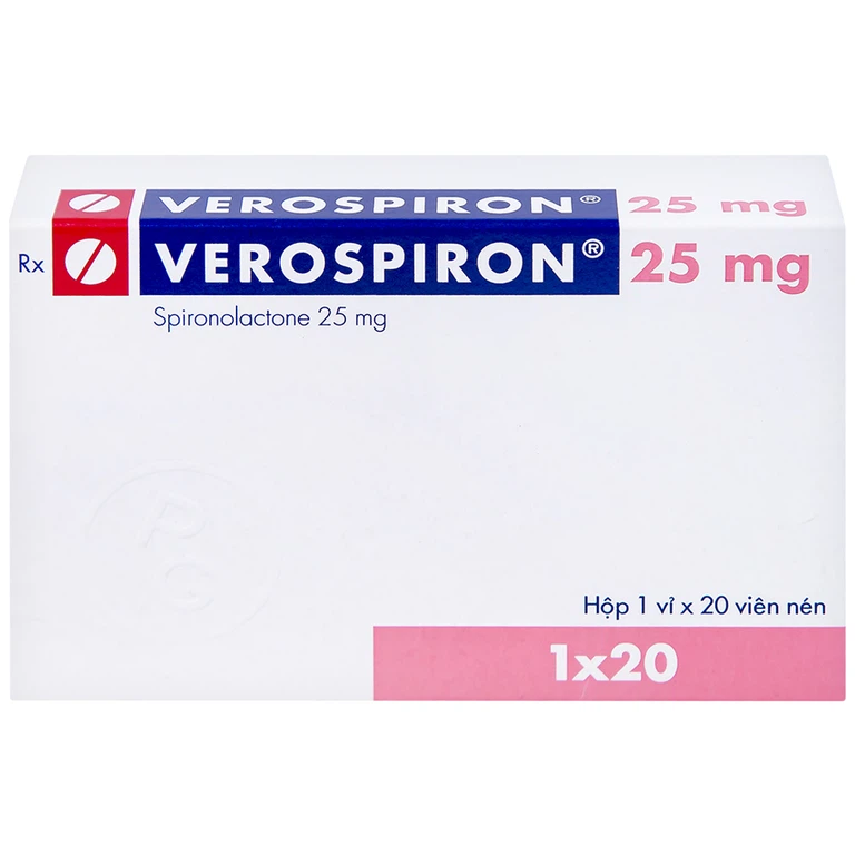 Thuốc Verospiron 25mg Gedeon điều trị ngắn hạn phẫu thuật (1 vỉ x 20 viên)