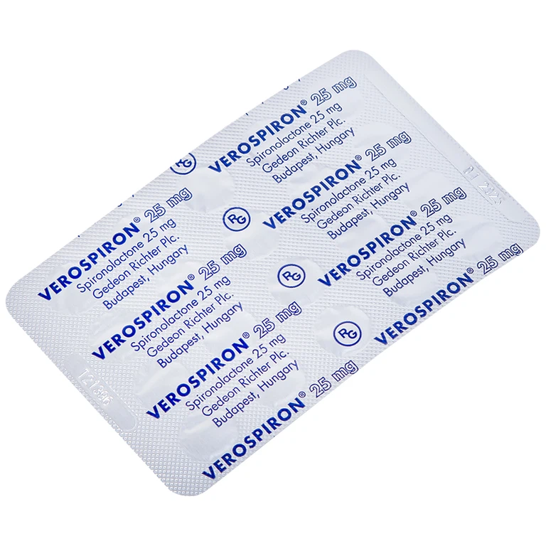 Thuốc Verospiron 25mg Gedeon điều trị ngắn hạn phẫu thuật (1 vỉ x 20 viên)