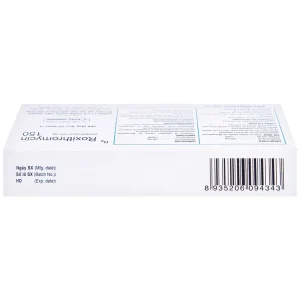 Thuốc Roxithromycin 150 DHG điều trị các loại nhiễm khuẩn, bệnh bạch hầu, ho gà (3 vỉ x 10 viên)