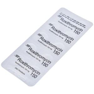 Thuốc Roxithromycin 150 DHG điều trị các loại nhiễm khuẩn, bệnh bạch hầu, ho gà (3 vỉ x 10 viên)