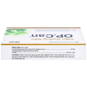 Viên dưỡng não O.P.CAN OPC điều trị giảm trí nhớ, kém tập trung, thiểu năng tuần hoàn não (2 vỉ x 15 viên)