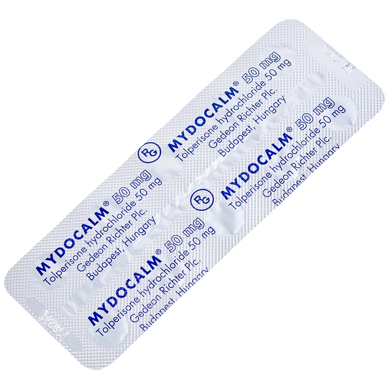 Viên nén Mydocalm 50mg Gedeon điều trị triệu chứng co cứng cơ sau đột quỵ (3 vỉ x 10 viên)