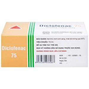 Thuốc Diclofenac 75 Uphace điều trị dài ngày viêm khớp mạn, thoái hóa khớp (10 vỉ x 10 viên)