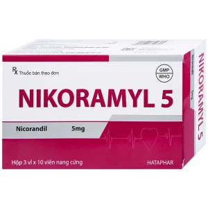 Viên nang cứng Nikoramyl 5 Hà Tây phòng và điều trị cơn đau thắt ngực (3 vỉ x 10 viên)