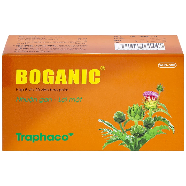 Thuốc Boganic Traphaco bổ gan, hỗ trợ điều trị suy giảm chức năng gan (5 vỉ x 20 viên)