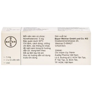 Thuốc Primolut N Bayer điều trị xuất huyết do rối loạn chức năng, vô kinh (2 vỉ x 15 viên)