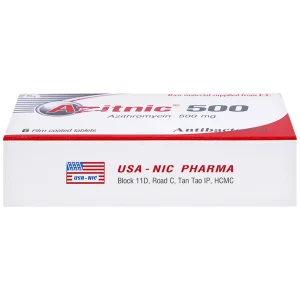Thuốc Azitnic 500 USA - NIC Pharma điều trị nhiễm khuẩn (6 viên)