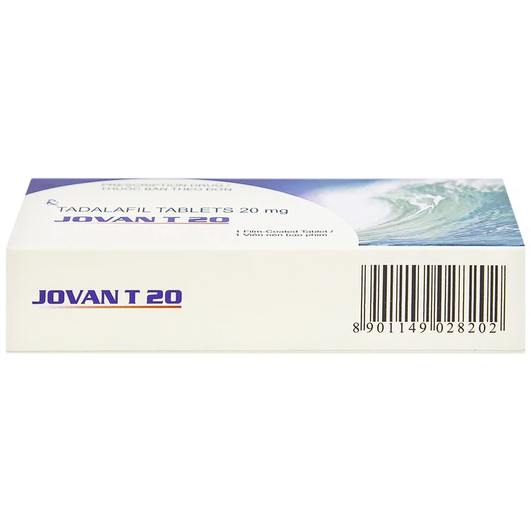 Viên nén Jovan T 20 Cadila điều trị rối loạn cương dương (1 vỉ x 1 viên)