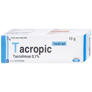 Thuốc mỡ Tacropic Tacrolimus 0,1% Davipharm điều trị chàm thể tạng (10g)