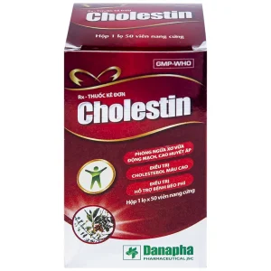 Thuốc Cholestin Danapha phòng ngừa xơ vữa động mạch, cao huyết áp (50 viên)