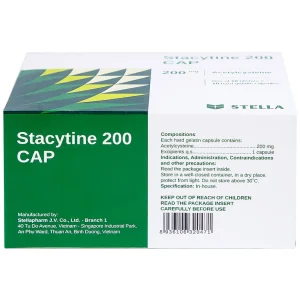 Thuốc Stacytine 200 CAP Stella điều trị long đờm trong viêm phế quản (10 vỉ x 10 viên)