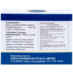 Thuốc Deworm AtraZeneca điều trị bệnh sán lá gan lớn, sán lá phổi (4 viên)