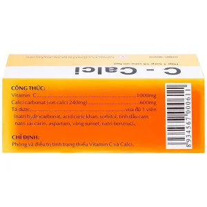 Viên sủi C-Calci OPC phòng và điều trị tình trạng thiếu Vitamin C và Calci (10 viên)