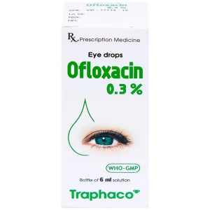 Thuốc nhỏ mắt Ofloxacin 0,3% Traphaco điều trị nhiễm trùng mắt, viêm kết mạc (6ml)