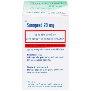 Thuốc Sunapred 20mg Donaipharm chống viêm, chống dị ứng (30 viên)