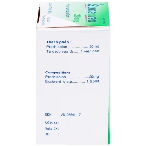 Thuốc Sunapred 20mg Donaipharm chống viêm, chống dị ứng (30 viên)
