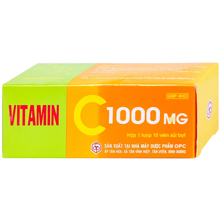 Viên sủi Vitamin C 1000mg OPC điều trị bệnh Scorbut và các chứng chảy máu do thiếu Vitamin C (10 viên)