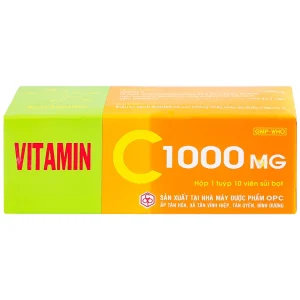 Viên sủi Vitamin C 1000mg OPC điều trị bệnh Scorbut và các chứng chảy máu do thiếu Vitamin C (10 viên)