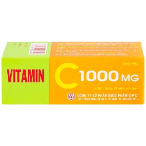 Viên sủi Vitamin C 1000mg OPC điều trị bệnh Scorbut và các chứng chảy máu do thiếu Vitamin C (10 viên)